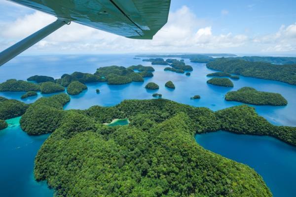 Palau Scenic Flight Rock Islands Pacific Mission Aviation PMA