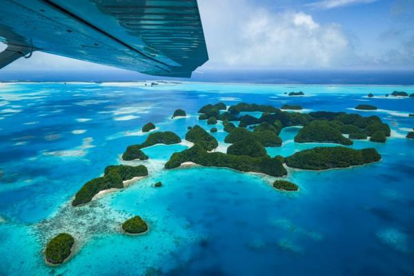 Palau Scenic Flight Rock Islands Pacific Mission Aviation PMA