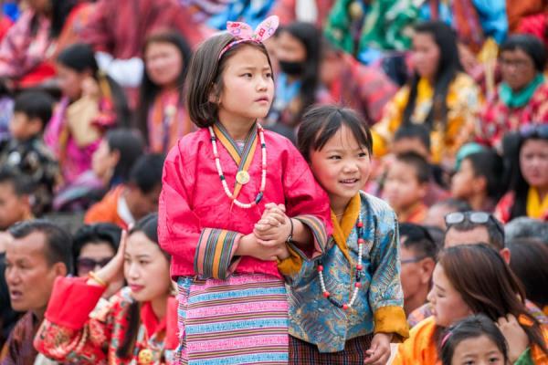 Tsechu Festival Bhutanese Local Girls