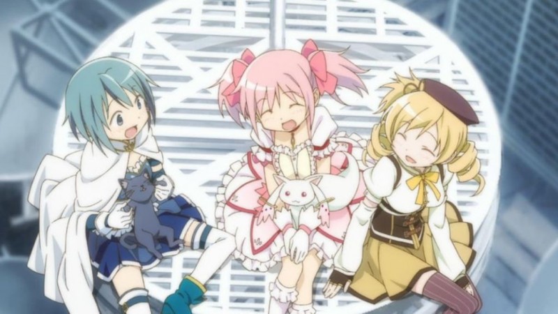 动漫Puella Magi Madoka Magica的三个主要角色